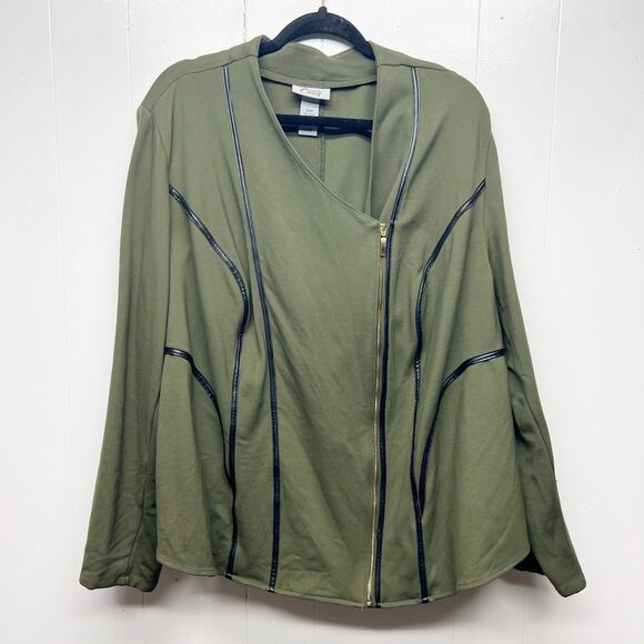 Catherine's Curvy Collection Camo Green Full Zip Women's Jacket Size 28 - Picture 1 of 10